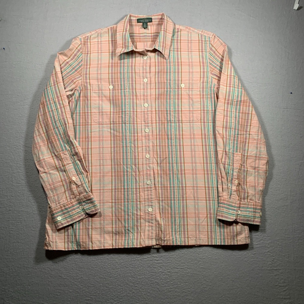 LRL Ralph Lauren Jeans Co. Plaid Long Sleeve Button-Down‎ Shirt Pink Women's XL